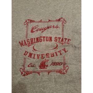 WSC WASHINGTON STATE COUGARS Medium t-Shirt Short Sleeve tee jays grey